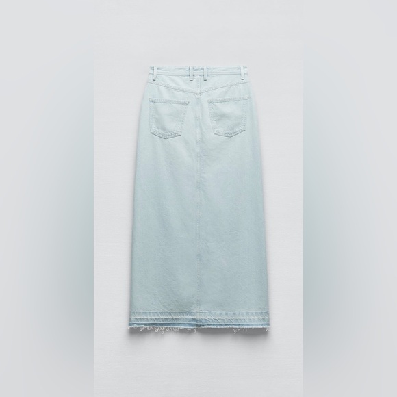 🦋NWT ZARA SLIT DENIM MIDI SKIRT SIZE XS - Picture 7 of 8